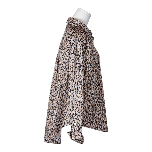 Johnny Was Calme 100% Cotton Button Down Shirt Boho Animal Print Blouse S - Picture 4 of 7